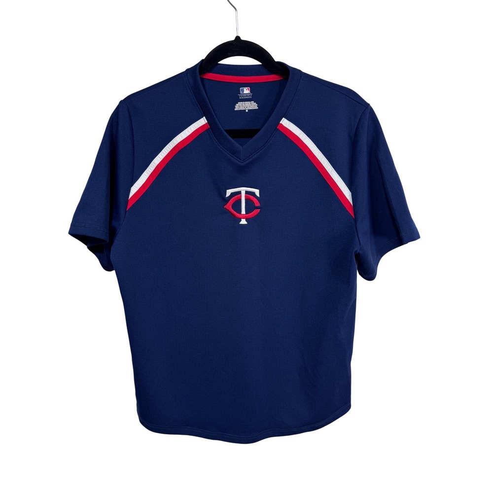 MLB M Blue Jersey Men's Minnesota Twins‎ V-Neck Short Sleeve